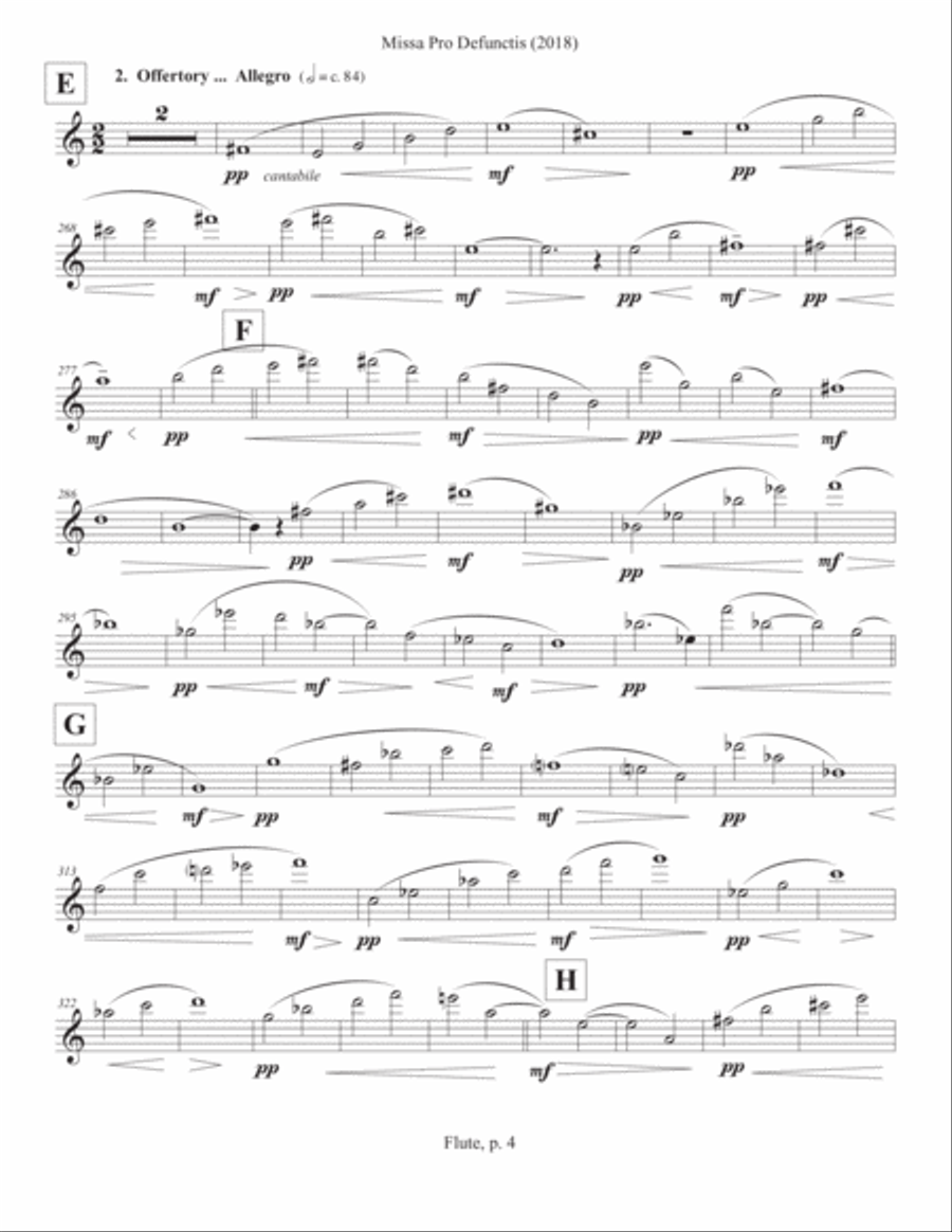 Missa Pro Defunctis (2018) flute part Flute Solo scores gallery preview page 4