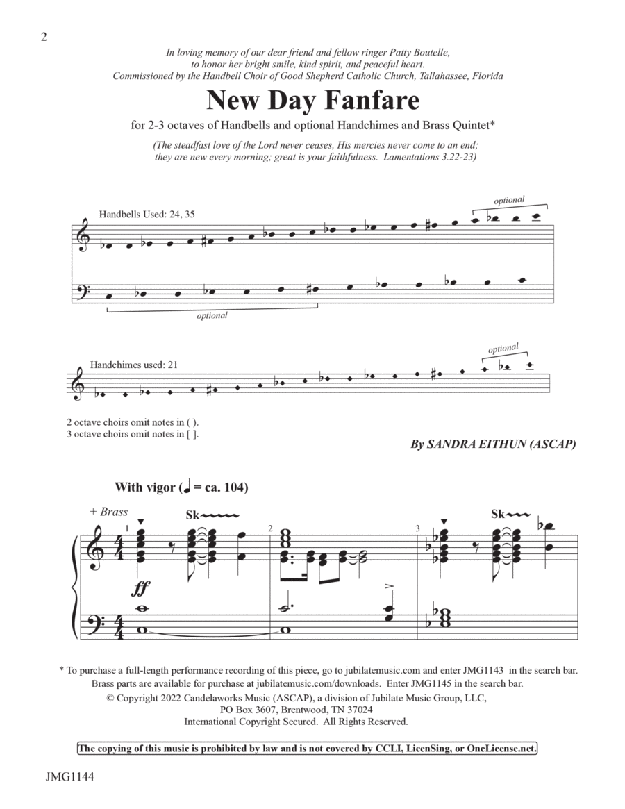 New Day Fanfare 3-Octaves scores gallery preview page 1