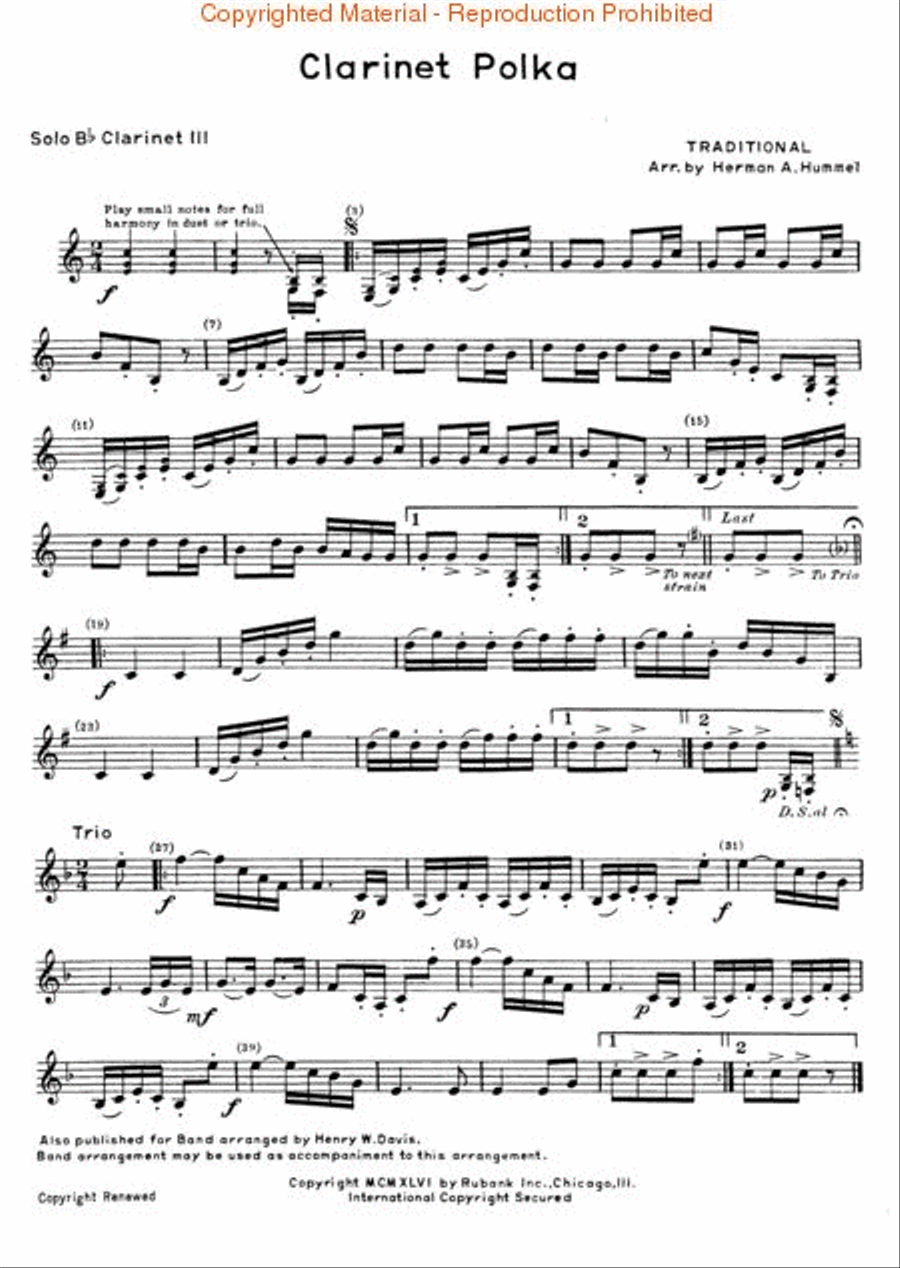 Clarinet Polka Clarinet Duet scores gallery preview page 3