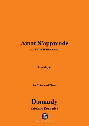 Donaudy-Amor S'apprende,from 36 Arie di Stile Antico,in A Major