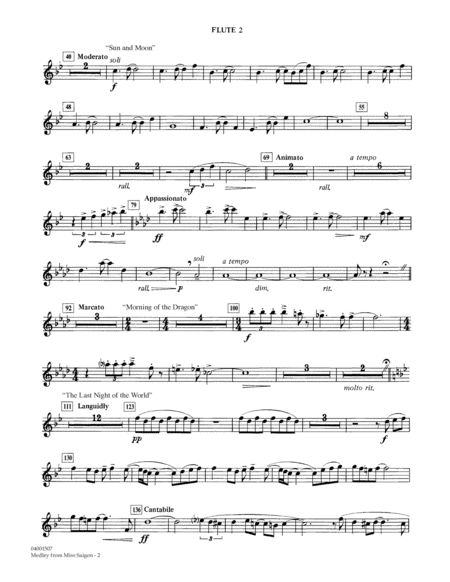 Medley from Miss Saigon (arr. Warren Barker) - Flute 2