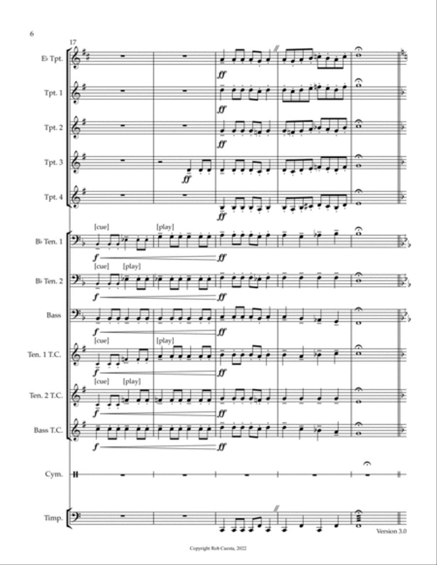 3 Fanfares for a Jubilant Occasion Brass Ensemble scores gallery preview page 6