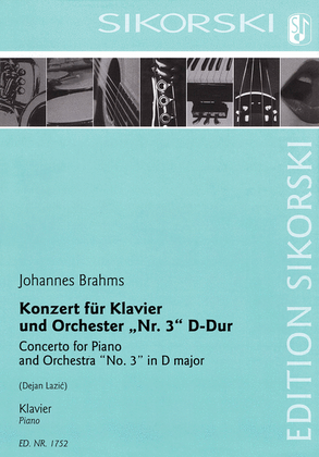 Book cover for Concerto for Piano and Orchestra No. 3 in D Major