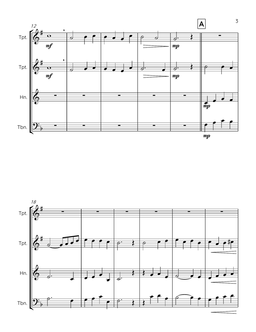 Abide with Me (brass trio) Brass Trio scores gallery preview page 3