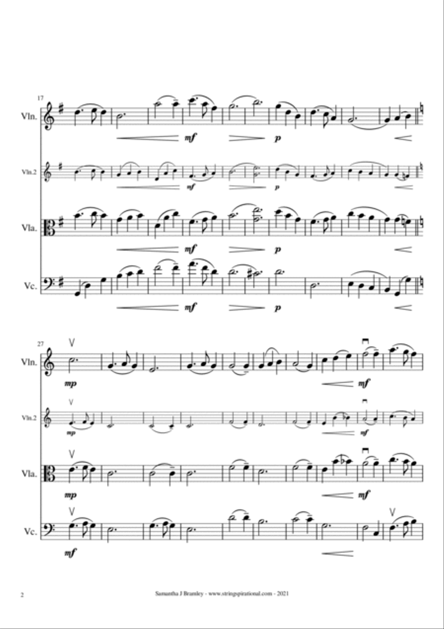 Silent Night - Stille Nacht - Douce Nuit (for String Trio) String Trio scores gallery preview page 2