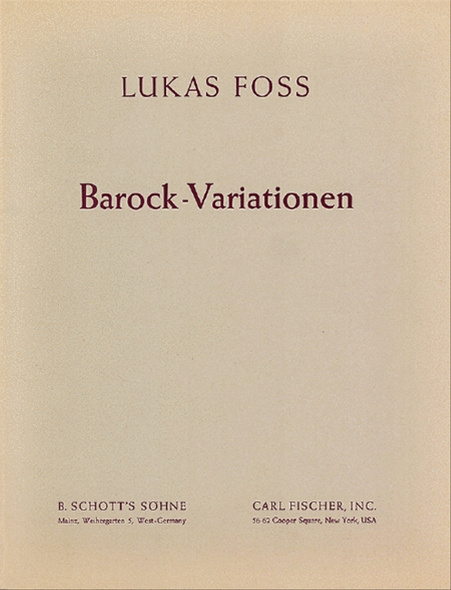 Foss Baroque Variations Score Orchestra scores gallery preview page 1