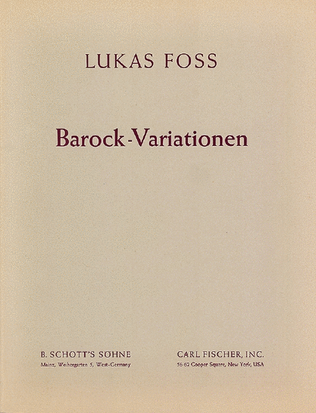 Foss Baroque Variations Score