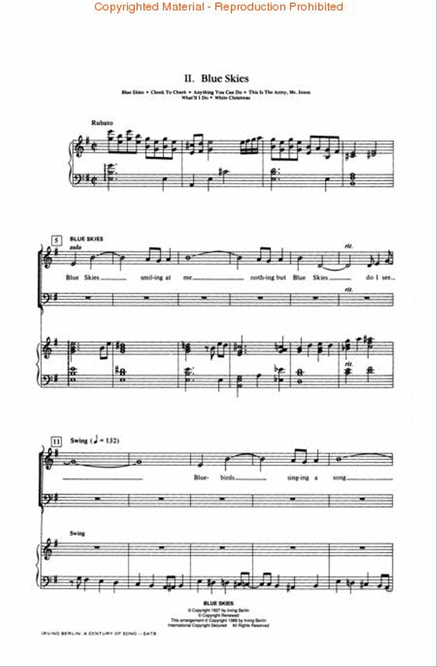 Irving Berlin: A Century of Song (Medley) 4-Part scores gallery preview page 3