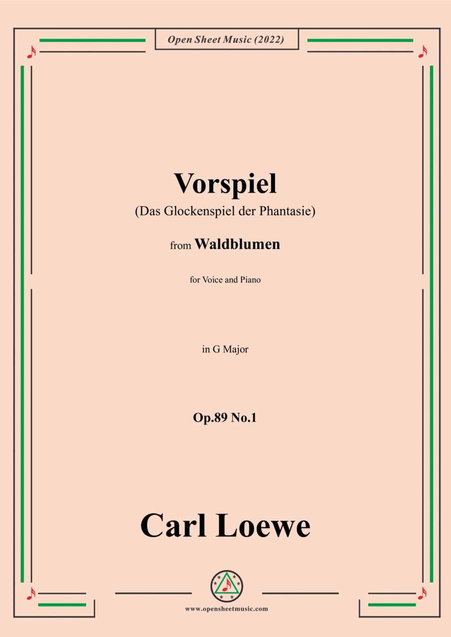 Loewe-Vorspiel(Das Glockenspiel der Phantasie),Op.89 No.1,in G Major Voice scores gallery preview page 1