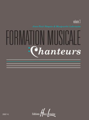Book cover for Formation musicale chanteurs - Volume 3