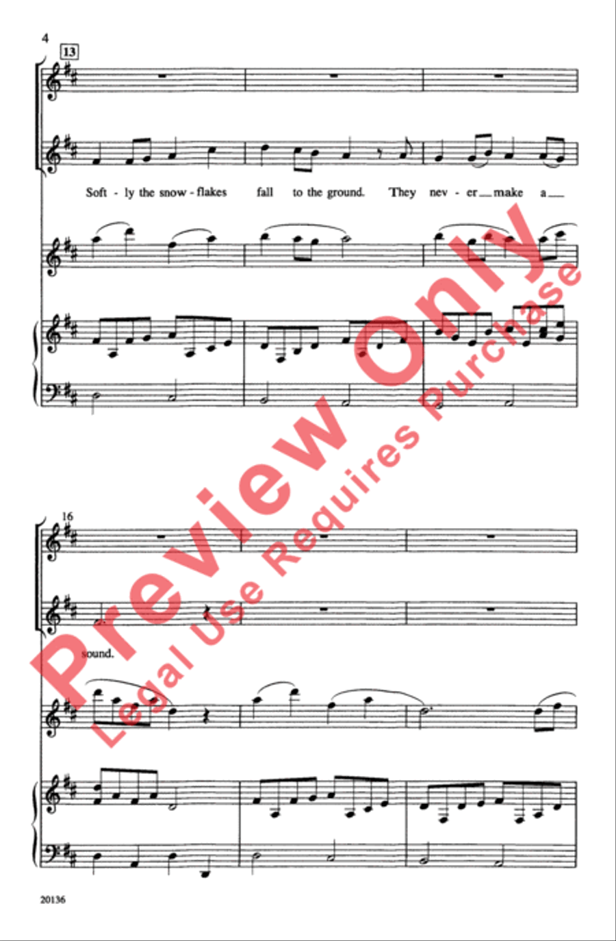 Snow Is Falling Still 2-Part scores gallery preview page 4