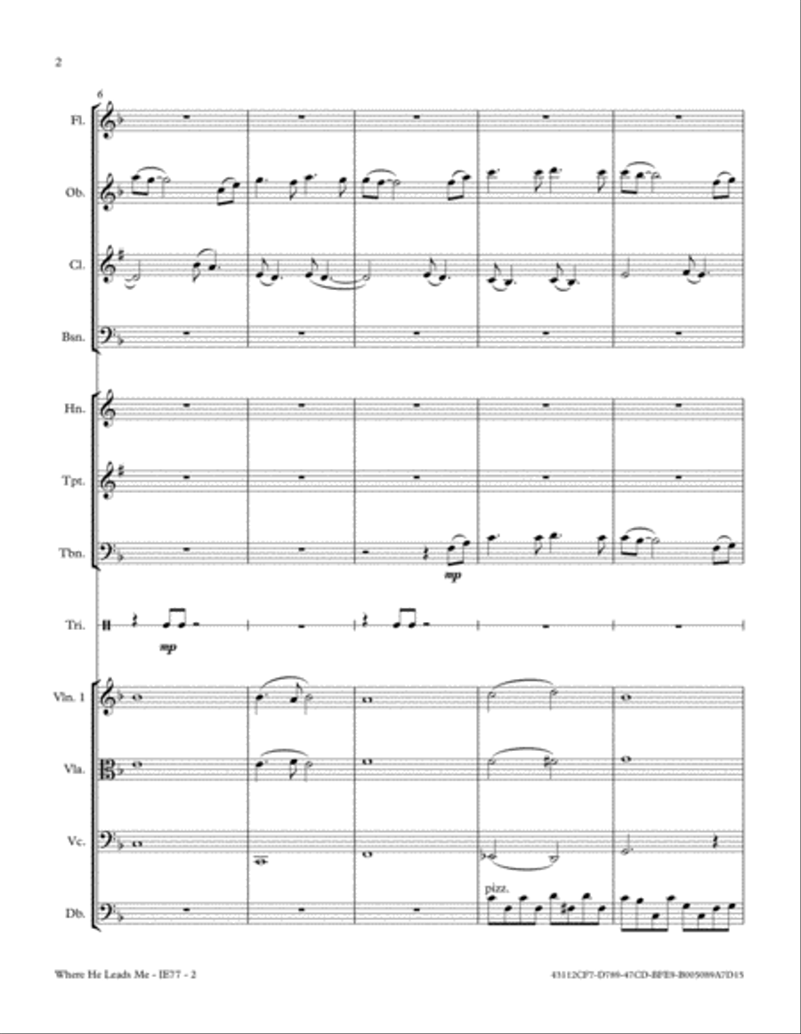 Where He Leads Me Where He Leads Me Full Orchestra scores gallery preview page 2