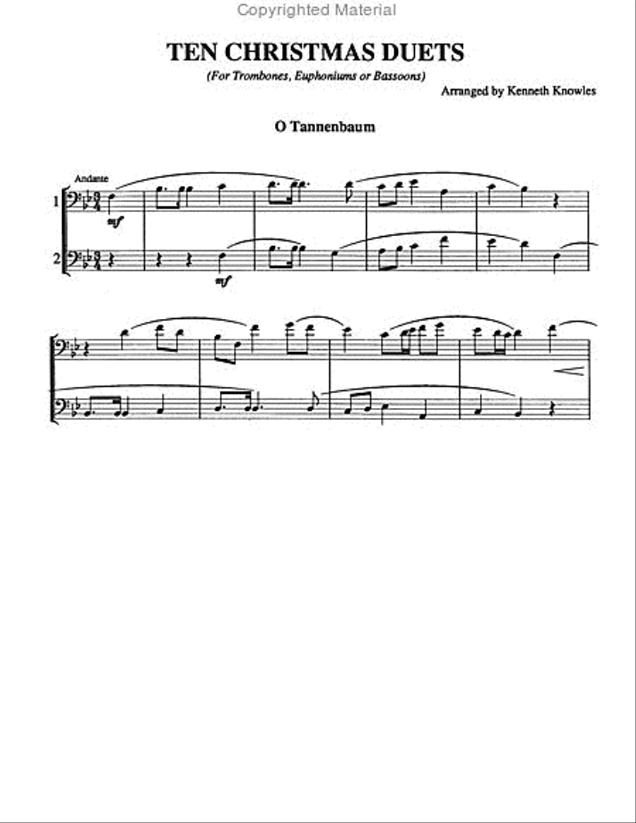 Ten Christmas Duets for Trombone or Euphonium Brass Duet scores gallery preview page 2