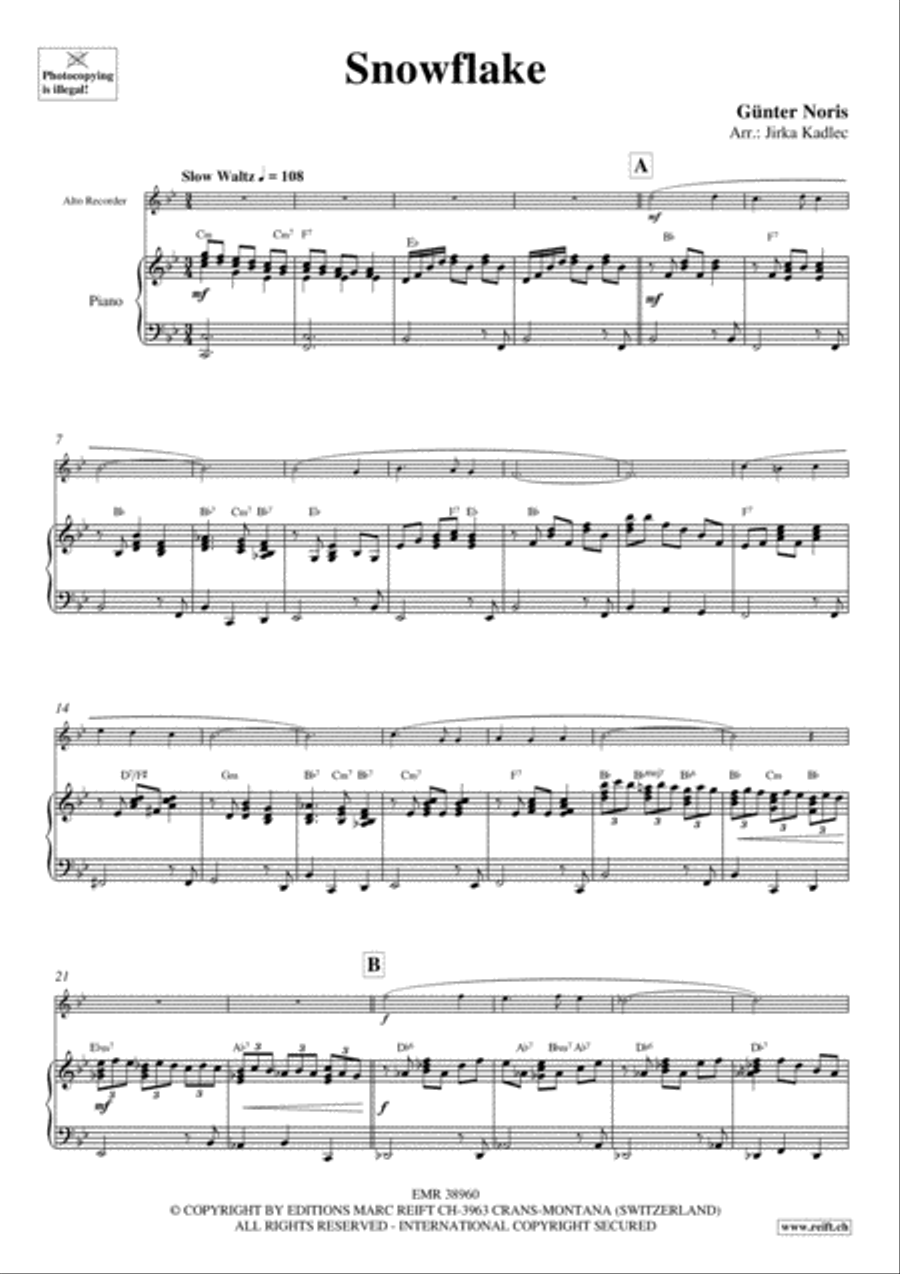 Snowflake Alto Recorder scores gallery preview page 3