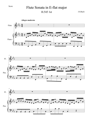Book cover for Flute Sonata in E flat major H.545 1st