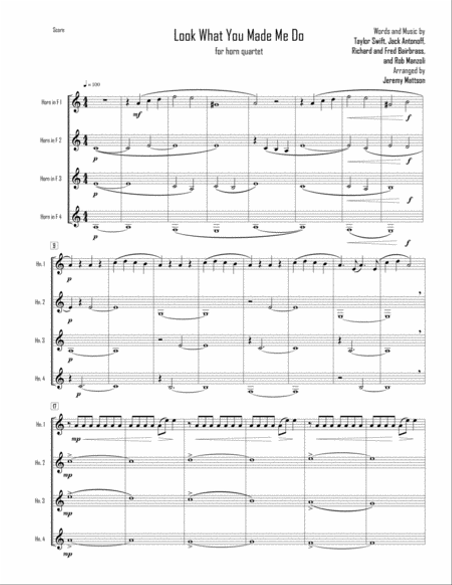 Look What You Made Me Do Horn Solo scores gallery preview page 2