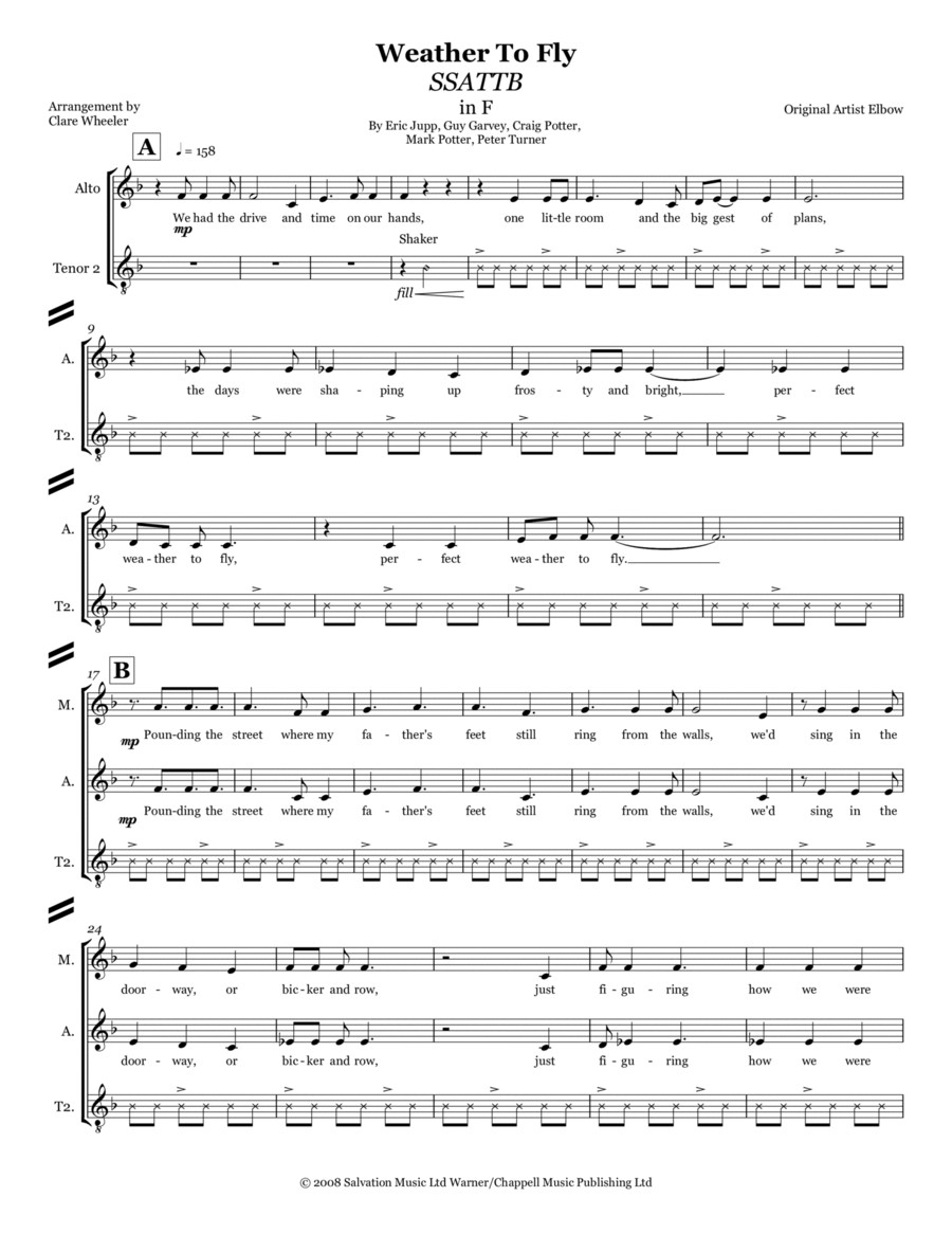 Weather To Fly A Cappella scores gallery preview page 1