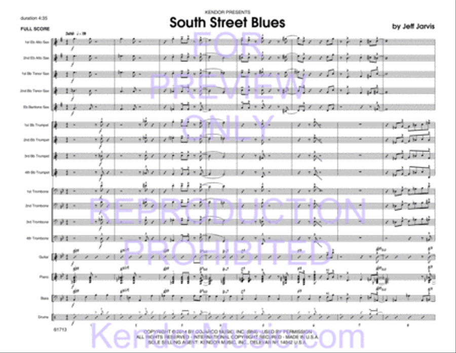 South Street Blues (Full Score) Jazz Ensemble scores gallery preview page 2