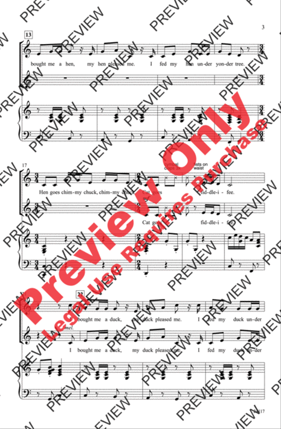 I Bought Me a Cat 2-Part scores gallery preview page 3