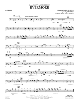 Book cover for Evermore (from Beauty and the Beast) (arr. Michael Brown) - Bassoon