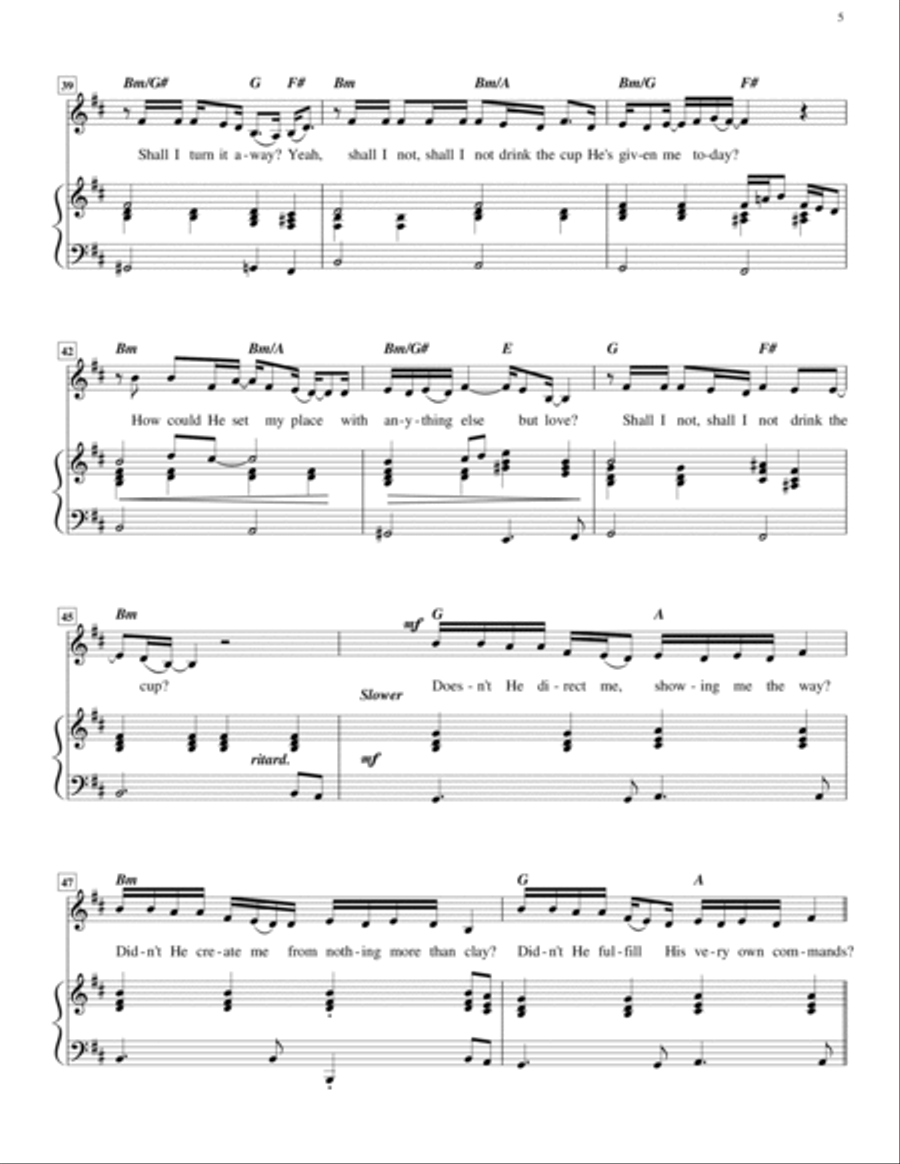 Shall I Not Drink the Cup? (high voice) High Voice scores gallery preview page 5