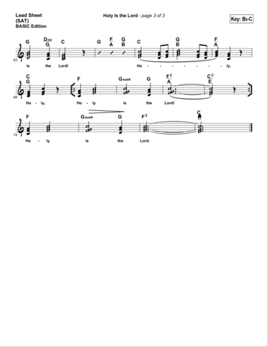 Holy Is the Lord Holy Is the Lord Piano scores gallery preview page 3