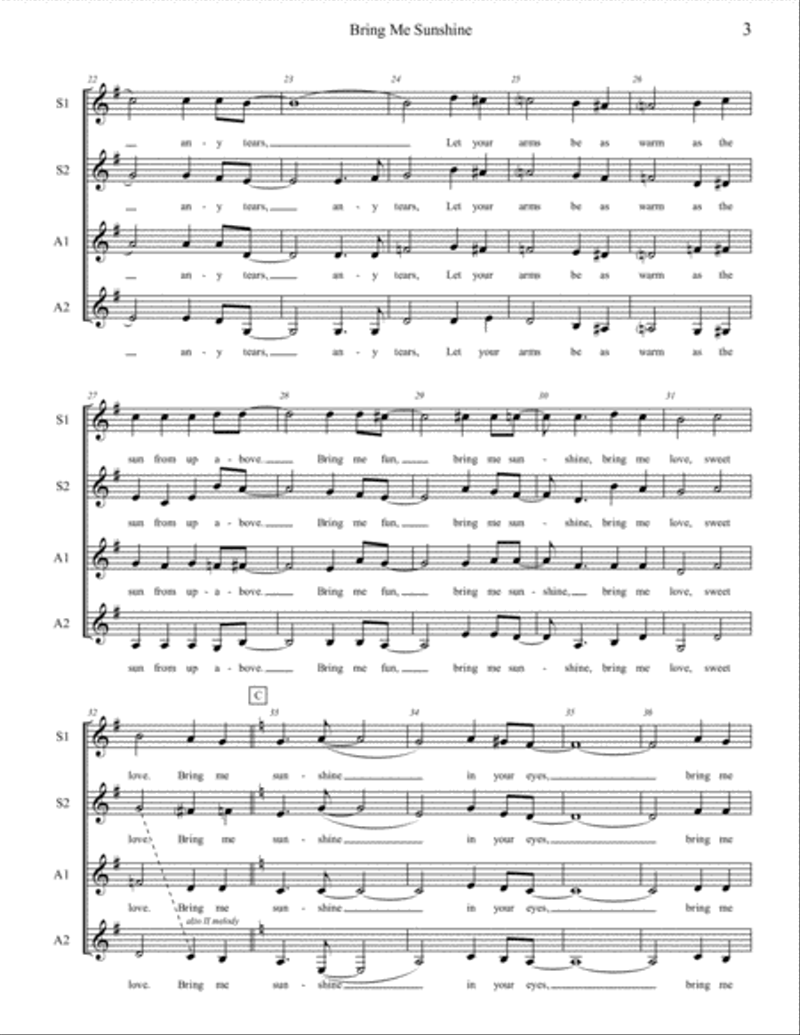 Bring Me Sunshine Bring Me Sunshine SSAA scores gallery preview page 3