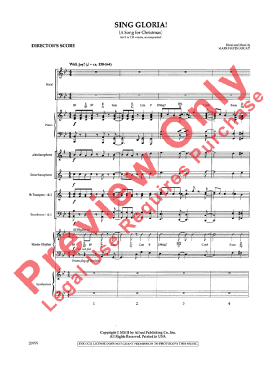 Sing Gloria! (A Song for Christmas) Choir scores gallery preview page 2