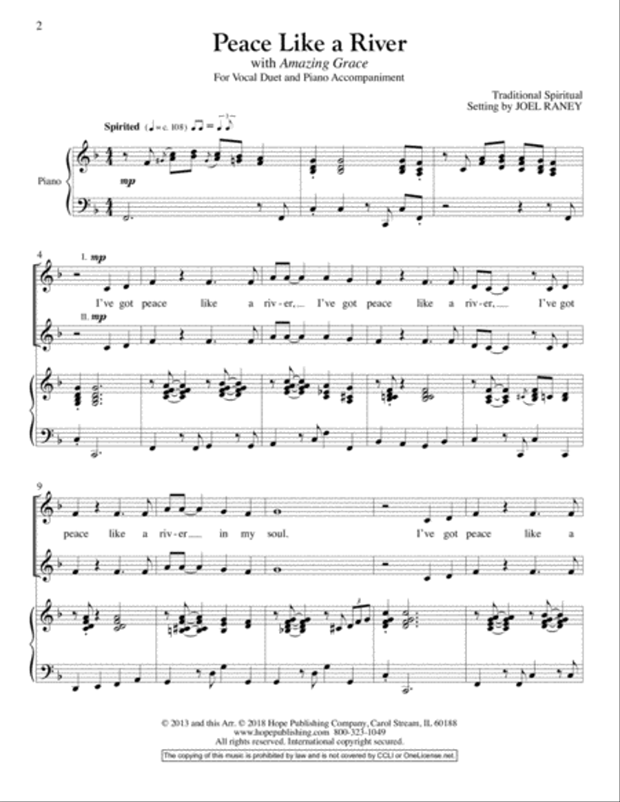 Peace Like A River with Amazing Grace Choir scores gallery preview page 2