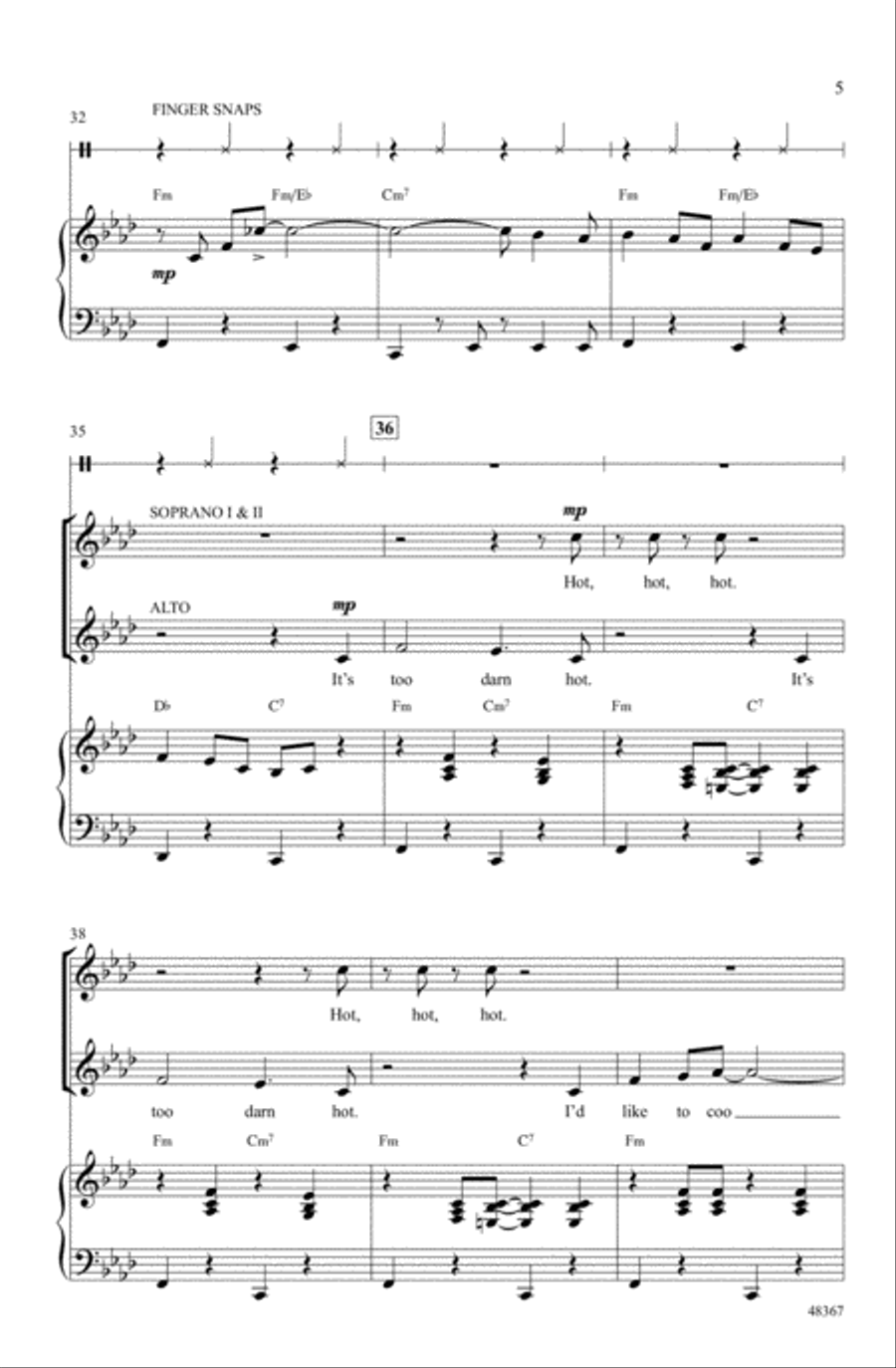Too Darn Hot Choir scores gallery preview page 4
