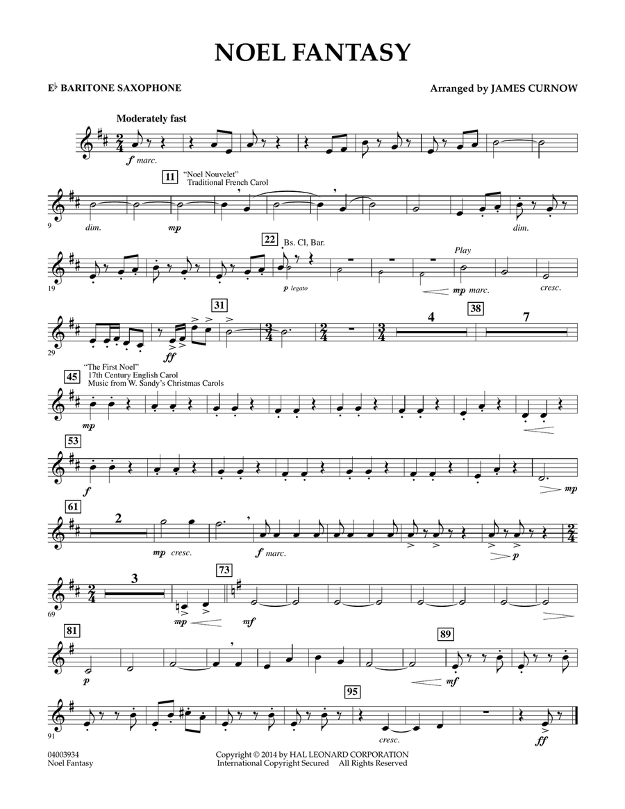 Noel Fantasy - Eb Baritone Saxophone