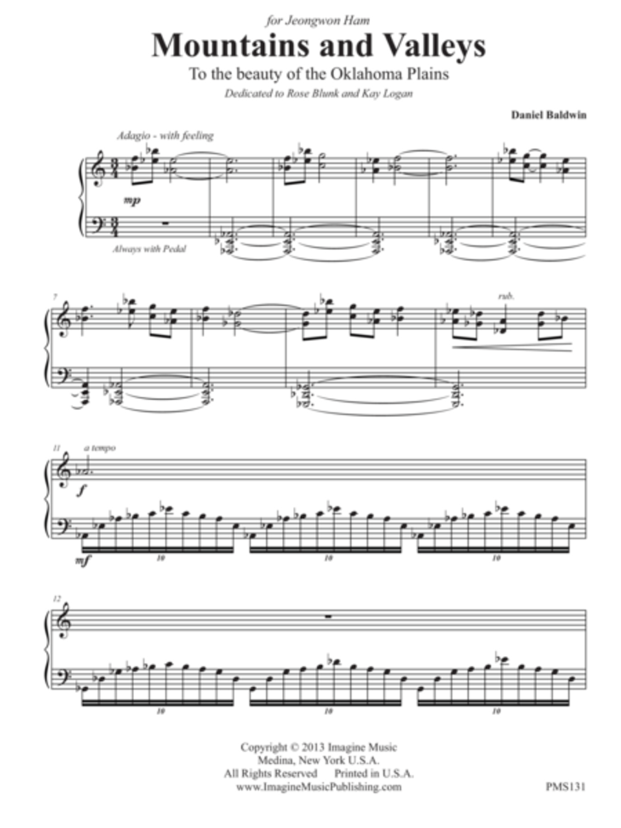 Mountains and Valleys Piano Solo scores gallery preview page 2