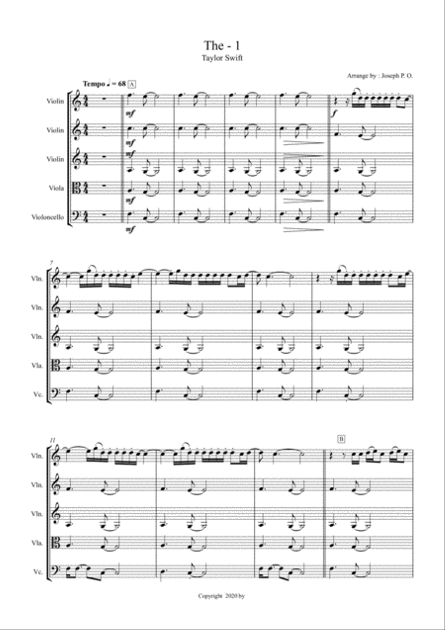 The 1 String Quartet scores gallery preview page 1