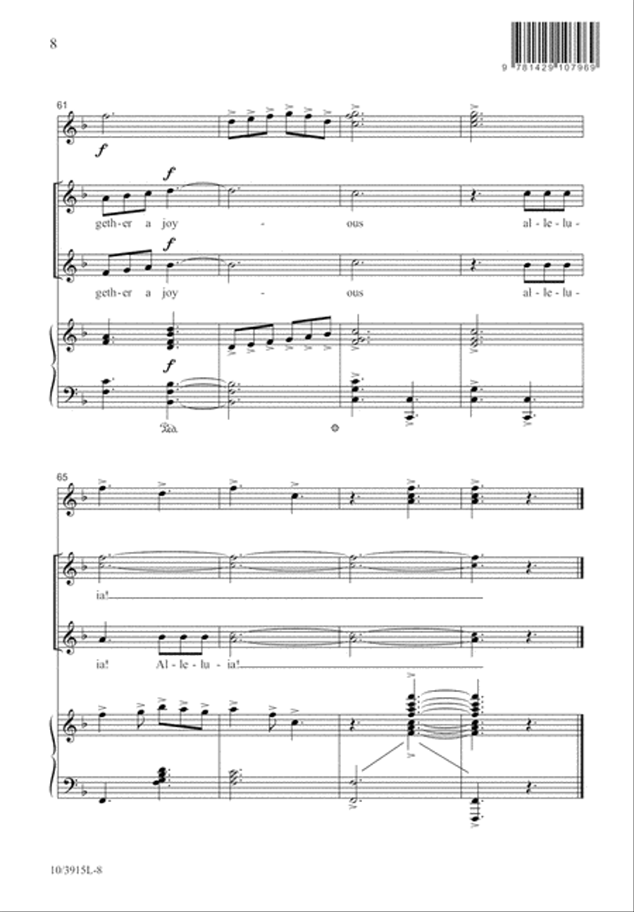 Sing a Joyous Alleluia Unison Choir scores gallery preview page 9