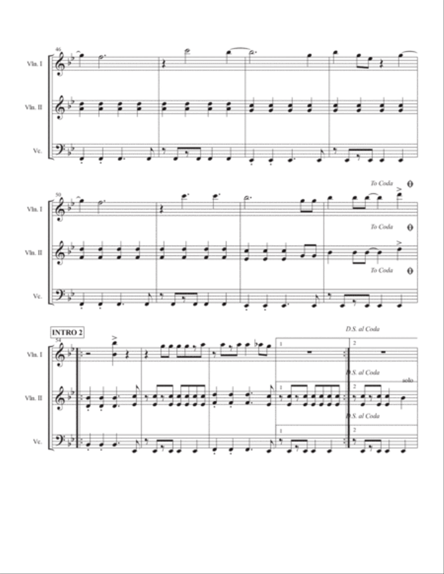 Walking On Sunshine String Trio scores gallery preview page 5