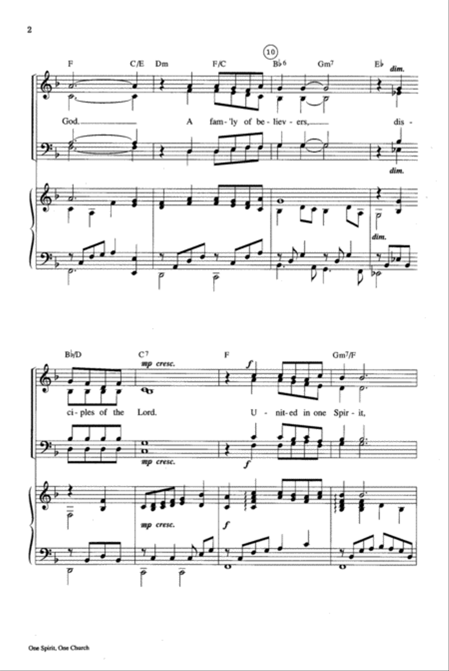 One Spirit, One Church One Spirit, One Church 4-Part scores gallery preview page 3