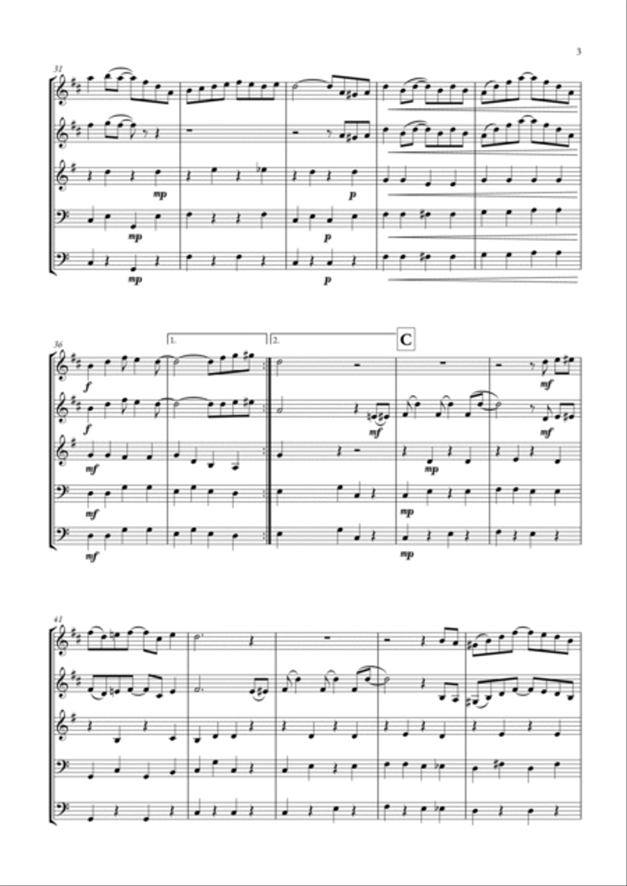 The Entertainer The Entertainer Brass Quintet scores gallery preview page 3