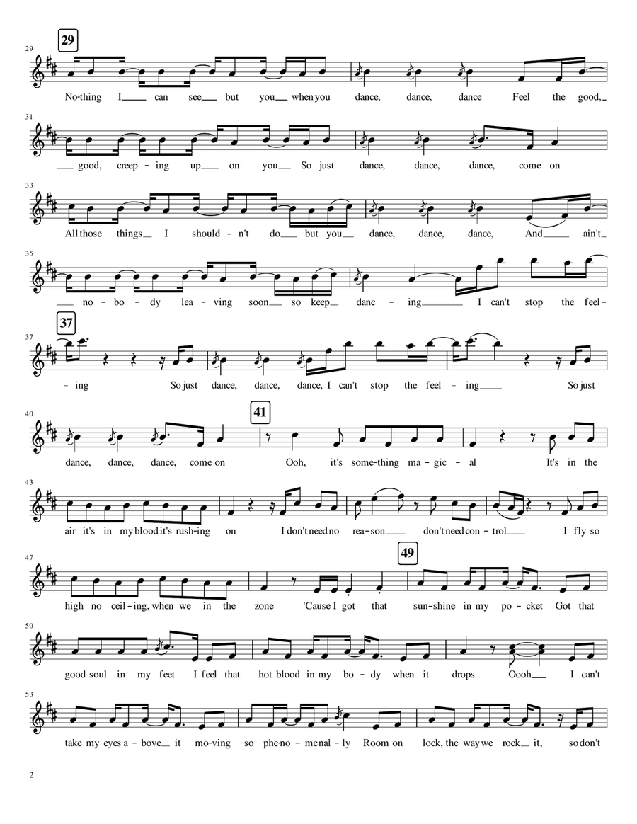Can't Stop The Feeling from TROLLS Alto Saxophone scores gallery preview page 2