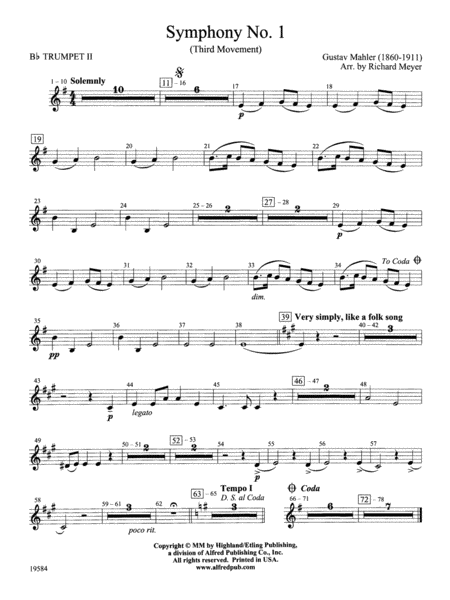 Symphony No. 1, 3rd Movement: 2nd B-flat Trumpet
