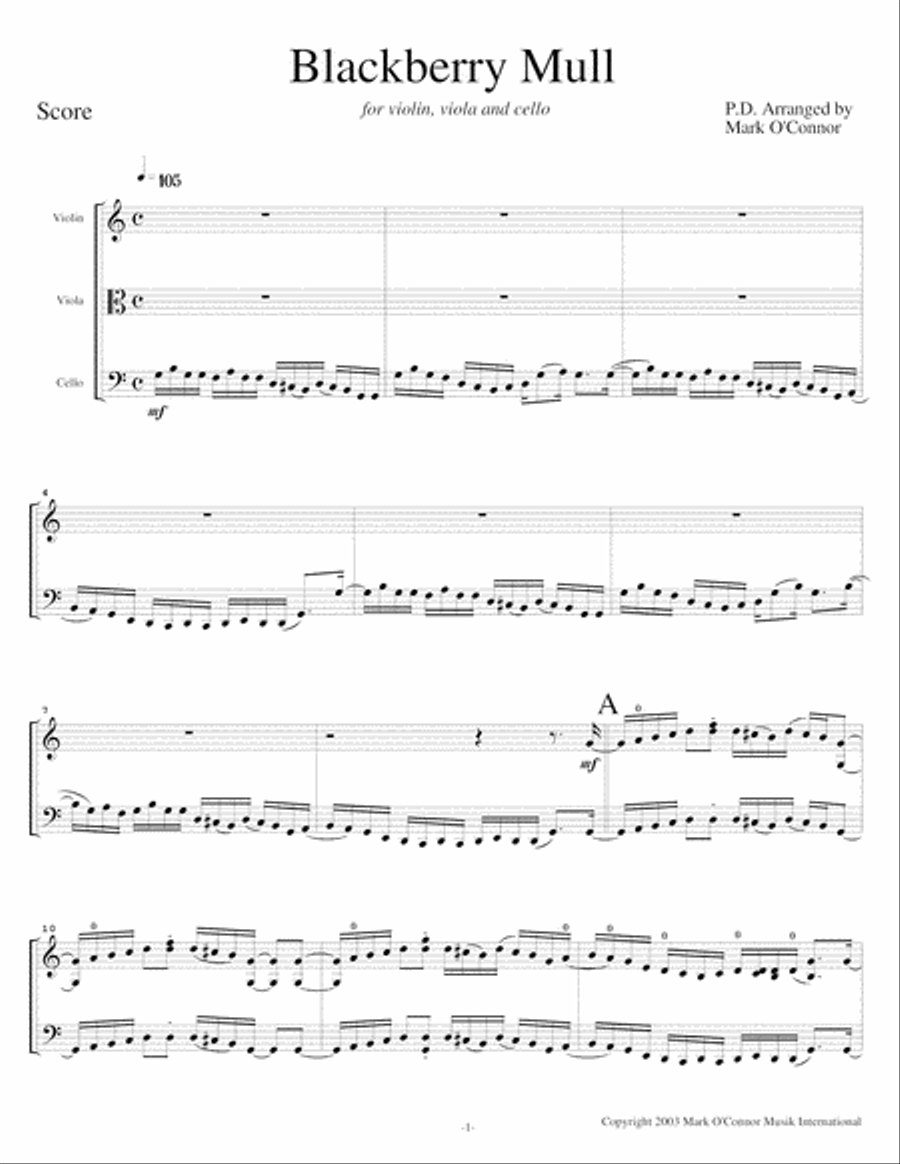 Blackberry Mull (score - vln, vla, cel) String Trio scores gallery preview page 4