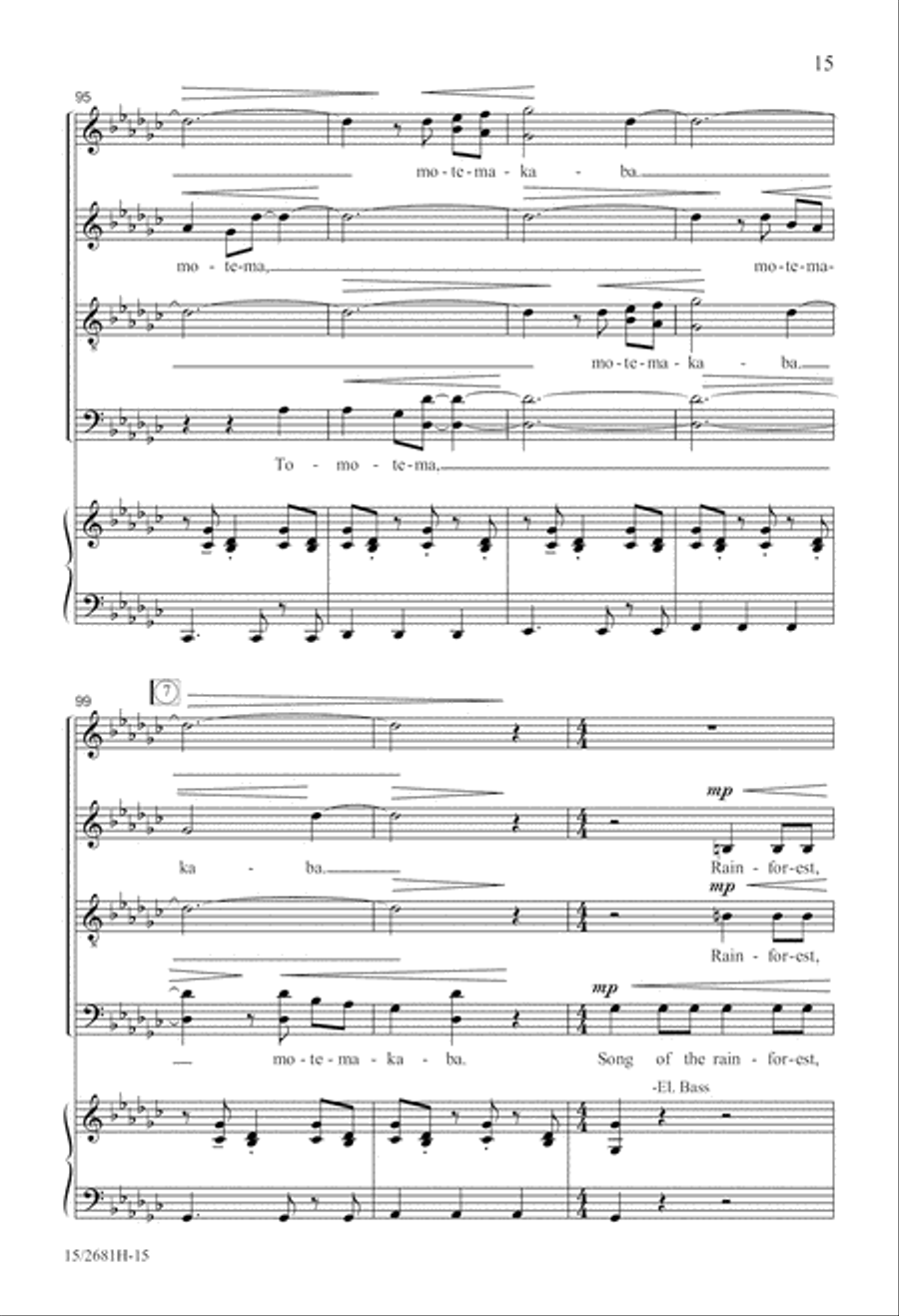 Nzembo na Mvula Zamba (Song of the Rainforest) 4-Part scores gallery preview page 15