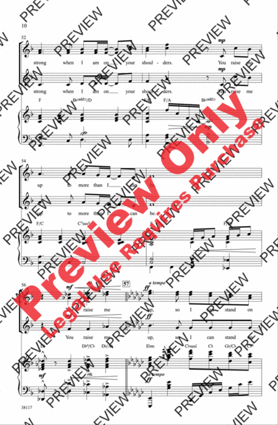 You Raise Me Up Women's Choir scores gallery preview page 10