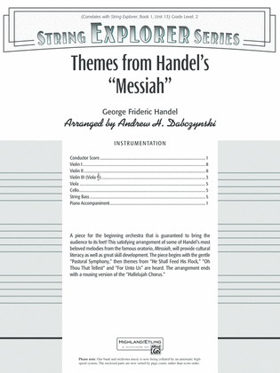 Book cover for Themes from Handel's Messiah: Score