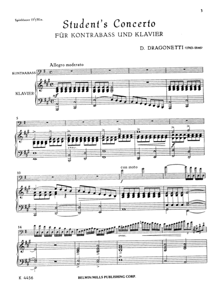 Dragonetti: Student's Concerto in A Major