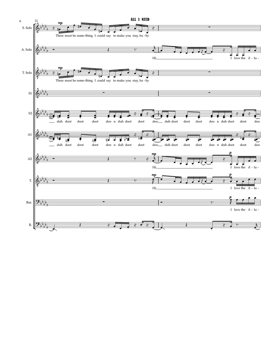 All I Need (feat. Mahalia & Ty Dolla $ign) 4-Part scores gallery preview page 6