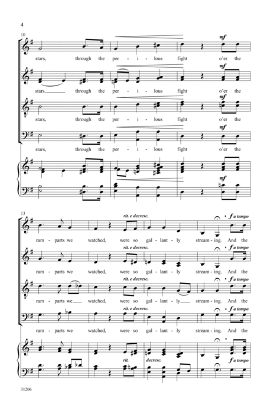 The Star-Spangled Banner 4-Part scores gallery preview page 3