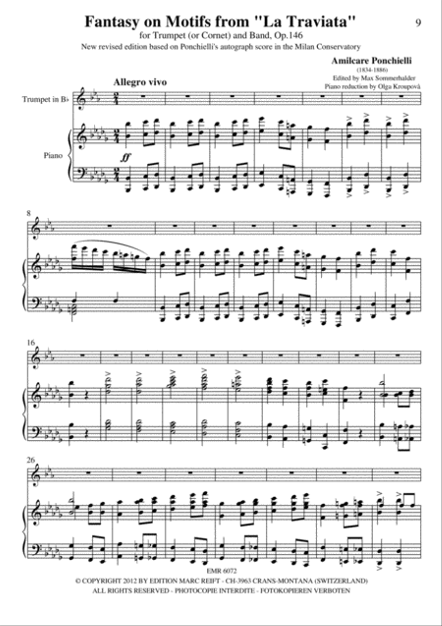 Fantasy On Motives from La Traviata Cornet scores gallery preview page 3