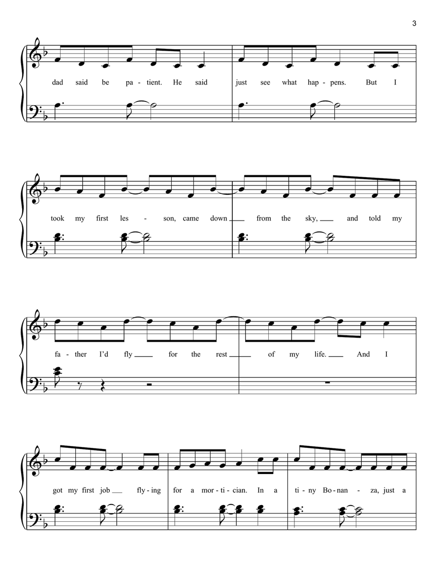 Me And The Sky (from Come From Away) Easy Piano scores gallery preview page 3