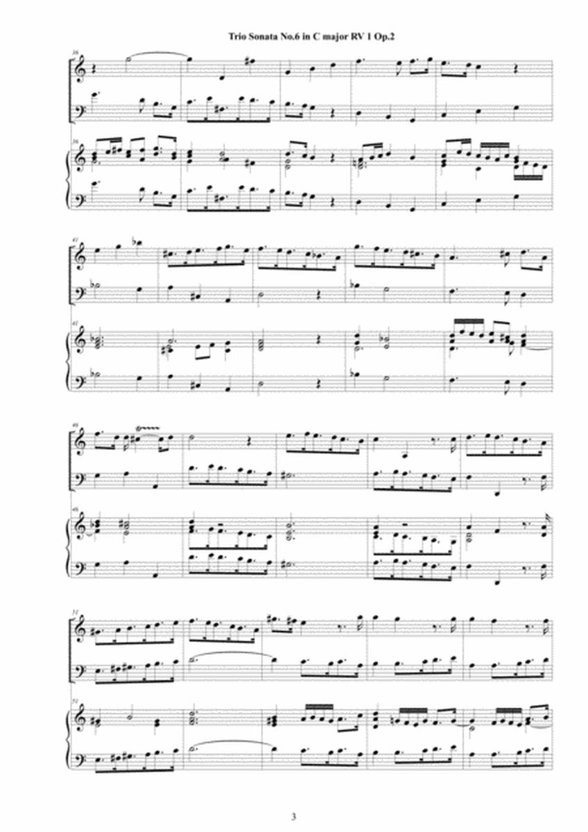 Vivaldi - Trio Sonata No. 6 in C major RV 1 Op.2 for Violin, Cello and Cembalo (or Piano) image number null