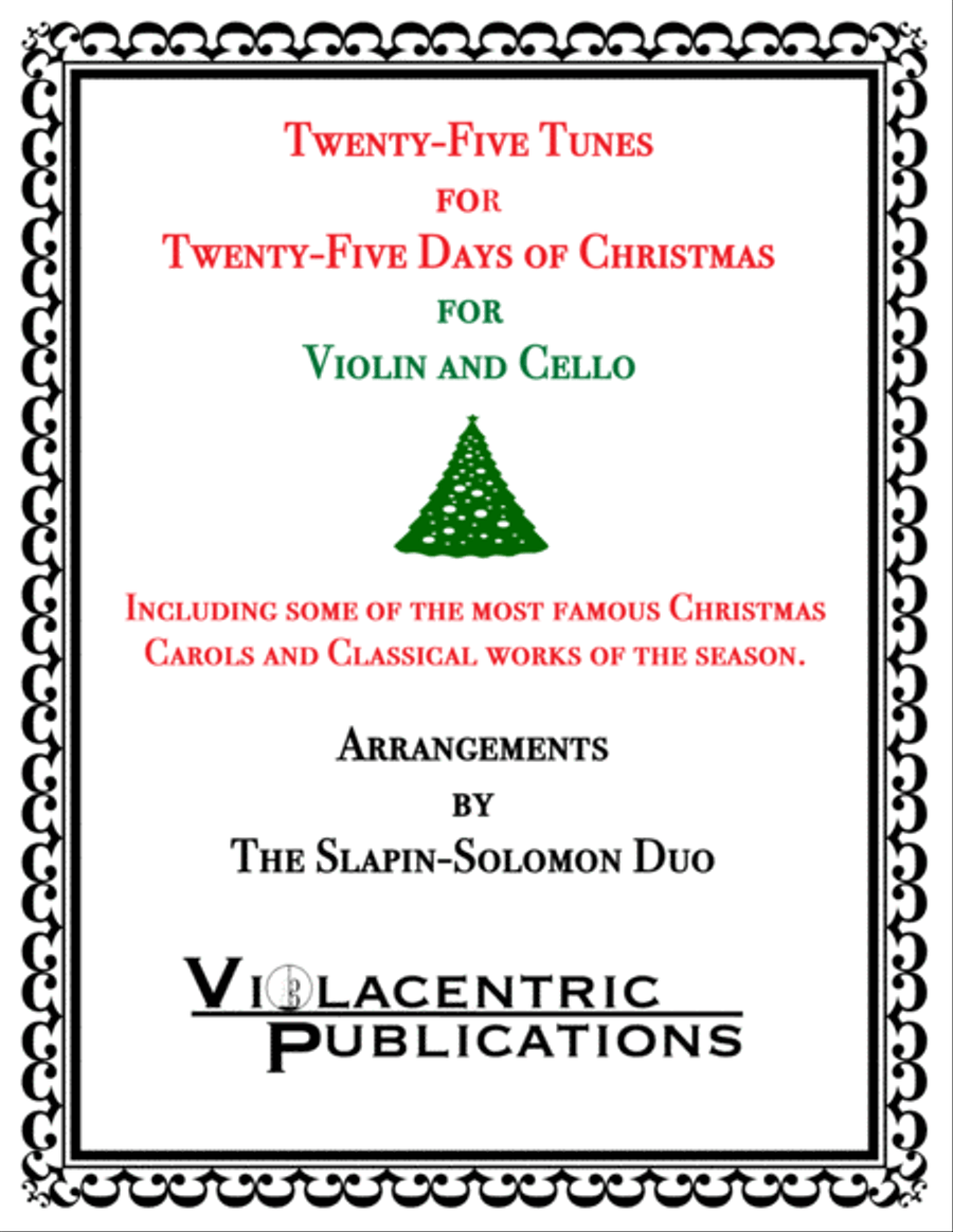 Twenty-Five Tunes for Twenty-Five Days of Christmas (for violin and cello) String Duet scores gallery preview page 1